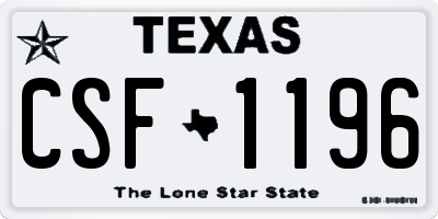 TX license plate CSF1196