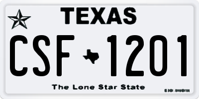 TX license plate CSF1201