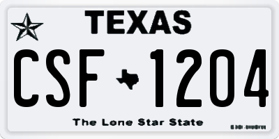 TX license plate CSF1204
