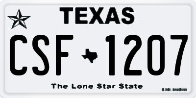 TX license plate CSF1207