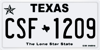 TX license plate CSF1209