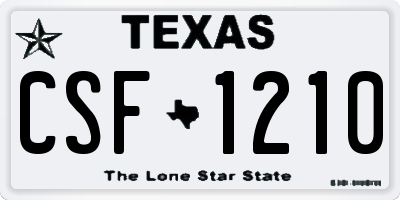 TX license plate CSF1210