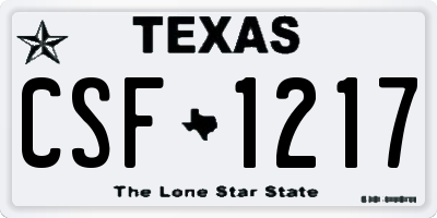 TX license plate CSF1217