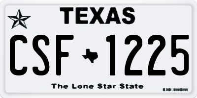 TX license plate CSF1225