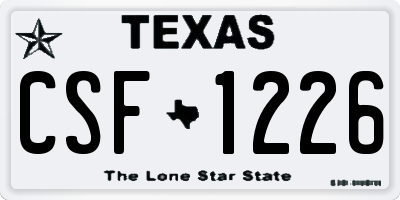 TX license plate CSF1226
