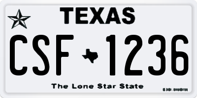 TX license plate CSF1236