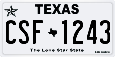 TX license plate CSF1243