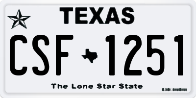 TX license plate CSF1251