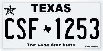 TX license plate CSF1253