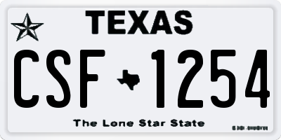 TX license plate CSF1254