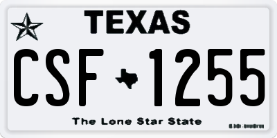TX license plate CSF1255