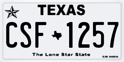 TX license plate CSF1257