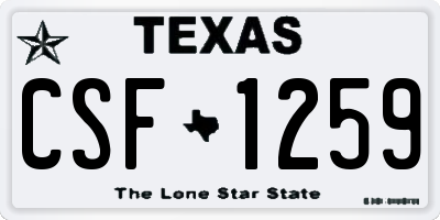 TX license plate CSF1259