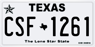 TX license plate CSF1261