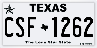 TX license plate CSF1262