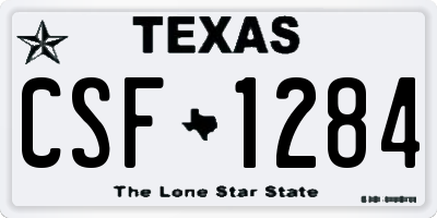 TX license plate CSF1284