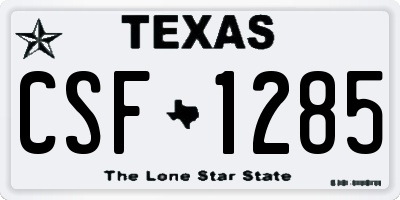 TX license plate CSF1285