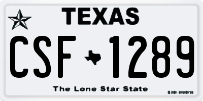 TX license plate CSF1289