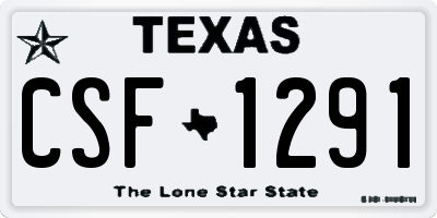 TX license plate CSF1291