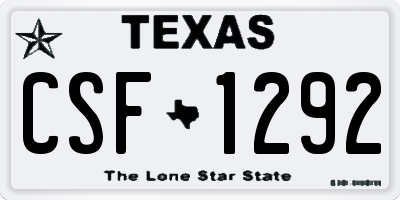 TX license plate CSF1292