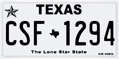 TX license plate CSF1294
