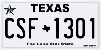 TX license plate CSF1301