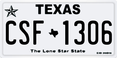 TX license plate CSF1306