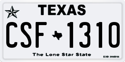 TX license plate CSF1310