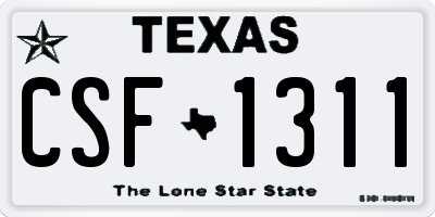 TX license plate CSF1311