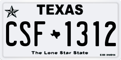 TX license plate CSF1312