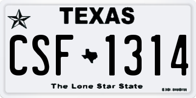 TX license plate CSF1314