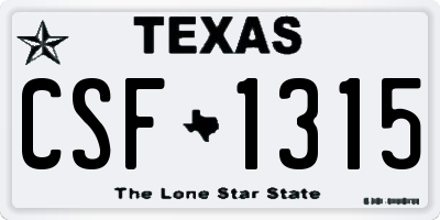 TX license plate CSF1315