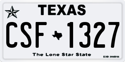 TX license plate CSF1327