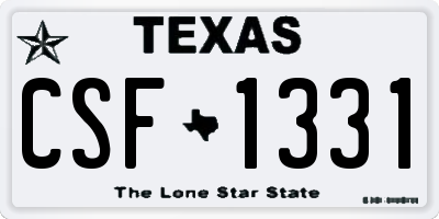 TX license plate CSF1331