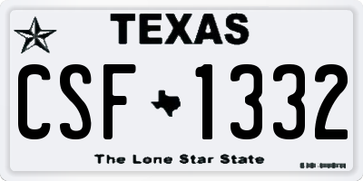 TX license plate CSF1332