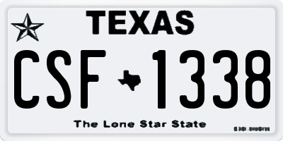 TX license plate CSF1338
