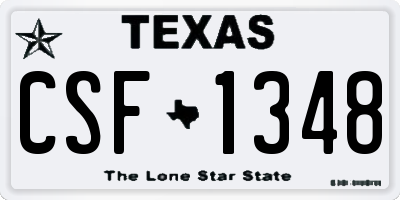 TX license plate CSF1348