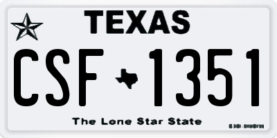 TX license plate CSF1351