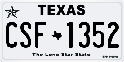 TX license plate CSF1352