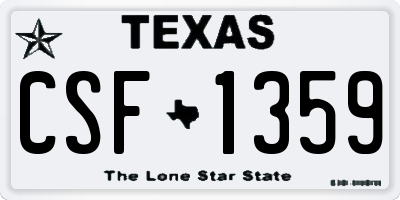 TX license plate CSF1359
