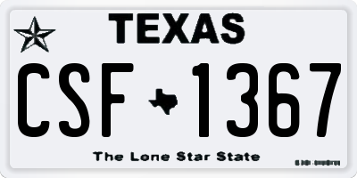 TX license plate CSF1367