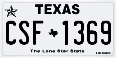 TX license plate CSF1369