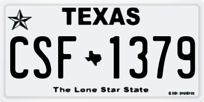 TX license plate CSF1379