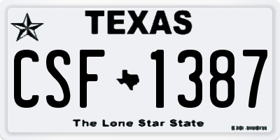 TX license plate CSF1387