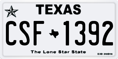 TX license plate CSF1392
