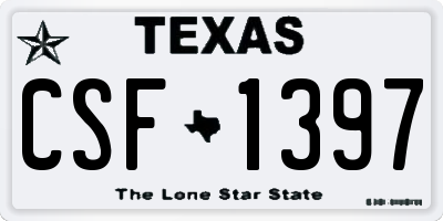 TX license plate CSF1397
