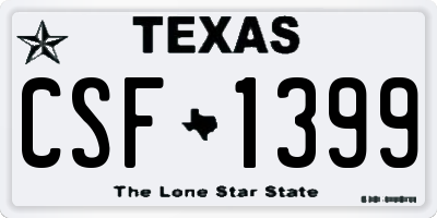 TX license plate CSF1399