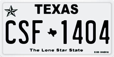 TX license plate CSF1404