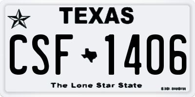 TX license plate CSF1406