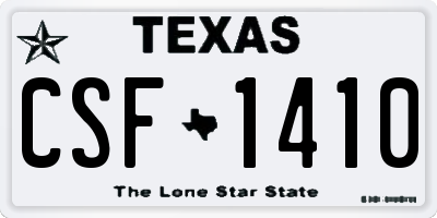 TX license plate CSF1410